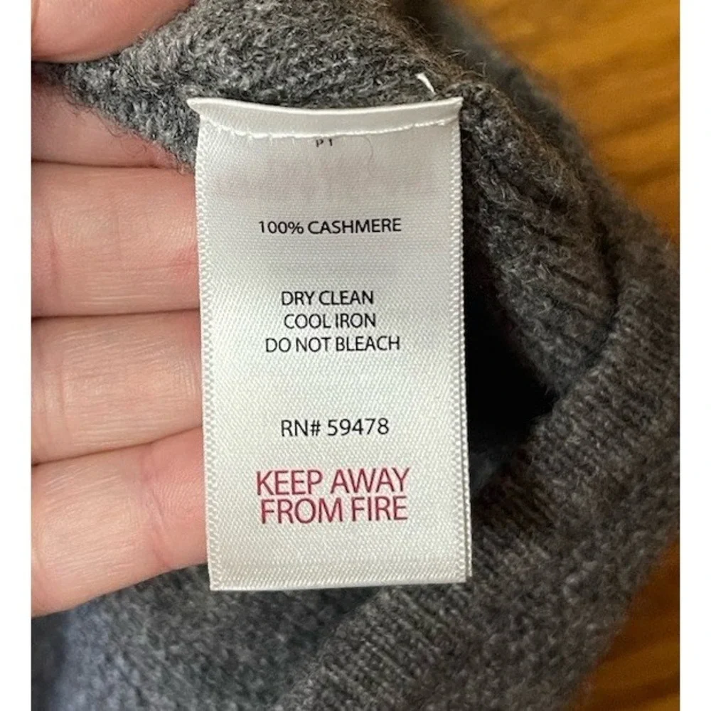 Cynthia Rowley NY 2-PLY 100% Cashmere Luxurious Lounge Gray Tunic Sweater Medium
